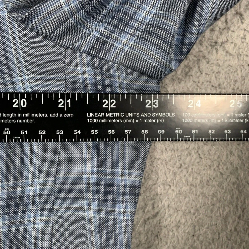 David Donahue Connor SPJ Sport Coat Mens 44R Blue Plaid Wool Blazer Two Button